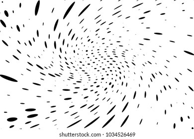 Abstract, dynamic motion background. Vector illustration Radiating from the center of the rays, the sprays of different sizes and lengths.