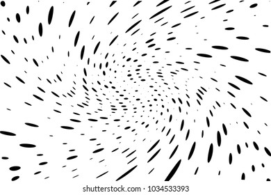 Abstract, dynamic motion background. Vector illustration Radiating from the center of the rays, the sprays of different sizes and lengths.