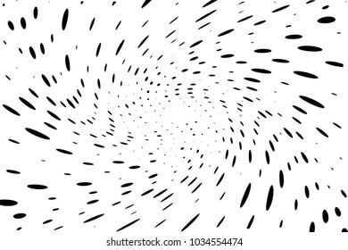 Abstract, dynamic motion background. Vector illustration Radiating from the center of the rays, the sprays of different sizes and lengths.
