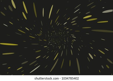 Abstract, dynamic motion background. Vector illustration Radiating from the center of the rays, the sprays of different sizes and lengths.