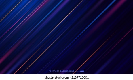 Resumen del efecto de luz colorida del movimiento dinámico sobre el fondo azul oscuro. Ilustración del vector