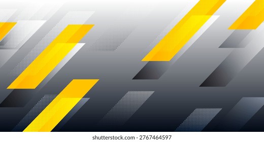 Abstract Dynamic Motion Geometric Background with Yellow and Gray Slanted Shapes