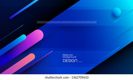 Abstract dynamic motion of geometric shape, pattern composition. Colorful gradient background. Vector modern graphic, minimal design elements for a backdrop, template, poster, wallpaper, flyer, layout
