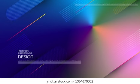 Abstract dynamic motion of geometric shape, pattern composition. Colorful gradient background. Vector modern graphic, minimal design elements for a backdrop, template, poster, wallpaper, flyer, layout
