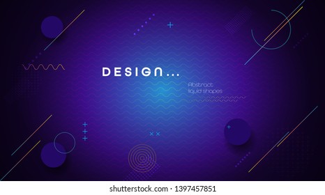 Abstract dynamic motion of geometric shape, pattern composition. Colorful gradient background. Vector modern graphic, minimal design elements for a backdrop, template, poster, wallpaper, flyer, layout