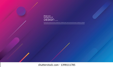 Abstract dynamic motion of geometric shape, pattern composition. Colorful gradient background. Vector modern graphic, minimal design elements for a backdrop, template, poster, wallpaper, flyer, layout