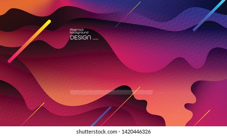 Abstract dynamic motion of geometric shape, pattern composition. Colorful gradient background. Vector modern graphic, minimal design elements for a backdrop, template, poster, wallpaper, flyer, layout