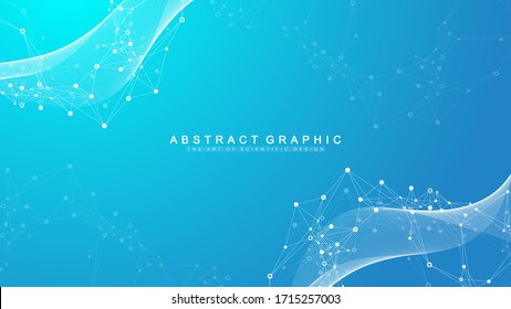 Abstract dynamic motion lines and dots background with colorful particles. Digital streaming background, wave flow. Plexus stream background. Technology vector illustration - Shutterstock ID 1715257003