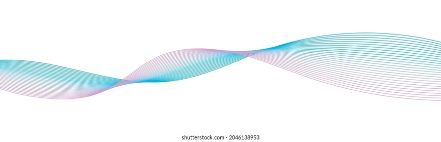 Abstrakte dynamische Musikwelle. Technischer Hintergrund. Vektorschallwelle mit mehrfarbigen Linien.