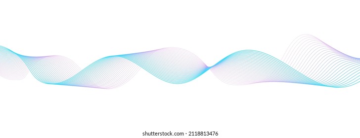 Abstract dynamic music wave. Technology background. Vector sound wave with gray lines.