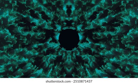 Abstract dynamic particles. Abstract space background on scientific astronomy theme. Data transmission networks. Vector