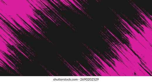 Abstrato dinâmico rosa grunge pincel artes. Rosa grunge em fundo preto.