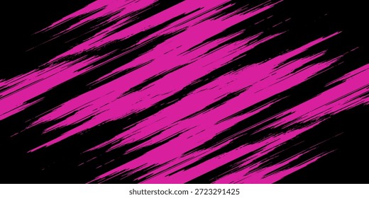 Abstractas artes de pincel grunge rosado dinámico. Grunge rosa sobre fondo negro. Diseño deportivo grunge rosa textura.

