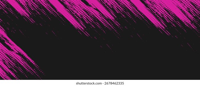 Abstrato Dinâmico Rosa Grunge Textura Em Fundo Preto