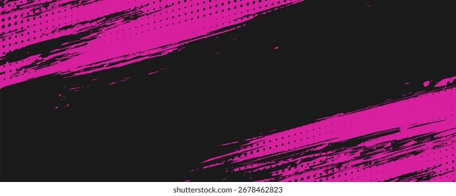 Abstractas Textura Grunge Rosa Dinámica En Fondo Negro