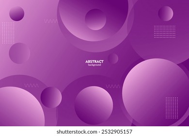 Abstract dynamic purple bubble gradient illustration geometric background with simple circle pattern. Cool and bright design. Eps10