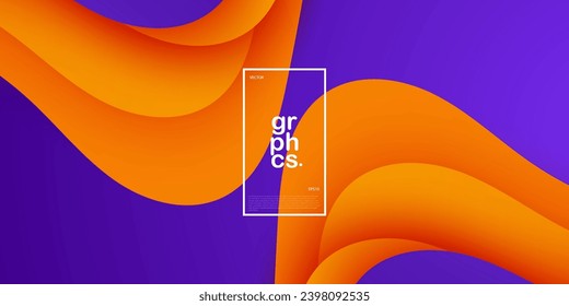 Abstract dynamic purple gradient background with flower orange pattern. Simple and elegant design. Eps10 vector