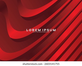 Abstract dynamic red circular pattern background. Gradient wave abstract texture pattern design. Modern abstract circle line texture. Luxurious and elegant style.