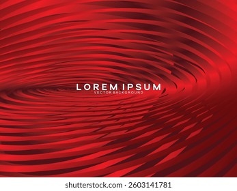 Abstract dynamic red circular pattern background. Gradient wave abstract texture pattern design. Modern abstract circle line texture. Luxurious and elegant style.
