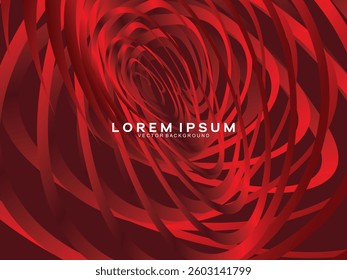 Abstract dynamic red circular pattern background. Gradient wave abstract texture pattern design. Modern abstract circle line texture. Luxurious and elegant style.