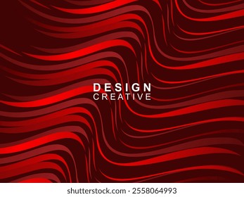 Abstract dynamic red wave background. Dark wave texture pattern design. Modern wavy lines texture. Luxurious and elegant style.
