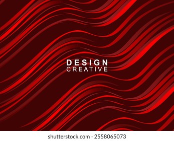 Abstract dynamic red wave background. Dark wave texture pattern design. Modern wavy lines texture. Luxurious and elegant style.