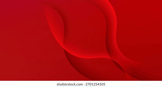 Abstract Dynamic Red Wave Background with Layers. Modern creative trendy design in vector illustration