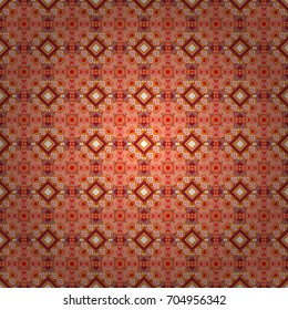 Abstract dynamic retro tiles background. Geometric abstract mosaic seamless pattern with tiles and simple shapes in red, brown and pink colors for fashion. Seamless grunge micro vector print.