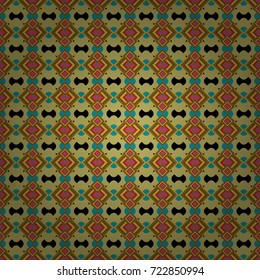 Abstract dynamic retro tiles background. Seamless grunge micro vector print. Geometric abstract mosaic seamless pattern with tiles and simple shapes in neutral, brown and yellow colors for fashion.