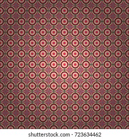 Abstract dynamic retro tiles background. Seamless grunge micro vector print. Geometric abstract mosaic seamless pattern with tiles and simple shapes in pink, black and beige colors for fashion.