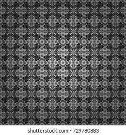 Abstract dynamic retro tiles background. Seamless grunge micro vector print. Geometric abstract mosaic seamless pattern with tiles and simple shapes in black, white and gray colors for fashion.