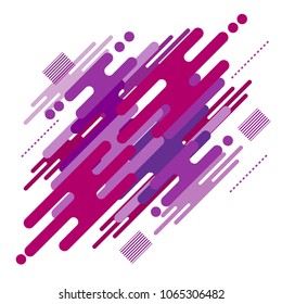 Abstract dynamic rounded geometric vertical shapes background in shades of purple