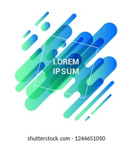 Abstract dynamic shape isolated on white for cover design, poster, card, greeting, business, decoration. Colorful geometric motion background. Vector illustration template.