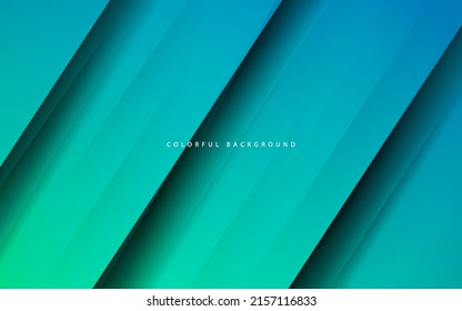 Abstract dynamic shape paper gradient green light background vector
