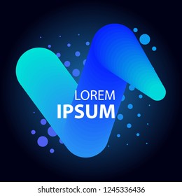 Abstract dynamic shape in trendy gradient colors on dark background. Graphic element for banners, flyers, web design and much more.