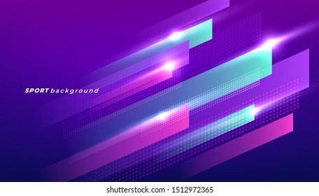 Abstract dynamic shapes for sport event. Modern colored poster for sports.