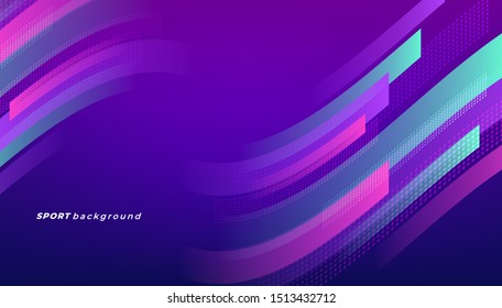 Abstract dynamic shapes for sport event. Modern colored poster for sports.