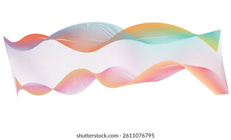 Abstract dynamic smooth wave on a white background. Abstract vector wavy lines flowing smooth curve colorful concept of technology, science, music, modern.
