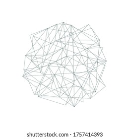 Abstract dynamic spot of nodes and lines for medicine, science, technology, chemistry. Neural network. Isolated vector illustration on white background