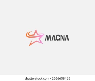 Abstract dynamic star logo. Minimalistic rating success vector sign.