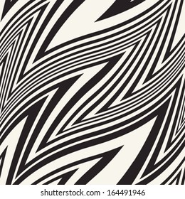 Abstract dynamic striped seamless pattern. Vector.                            