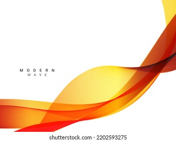Abstract dynamic stylish red and yellow decorative wave background vector