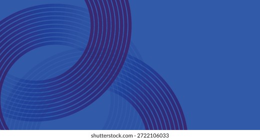 Padrão de anéis giratórios dinâmicos abstratos em violeta vermelho sobre fundo azul real