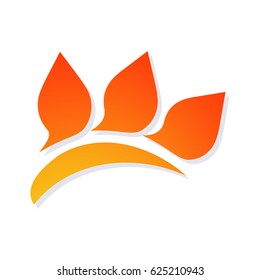 Abstract dynamic template for a logo or icons resembling a sun or fire. Sign for tourism design, media, cosmetics, SPA salons, fashion.