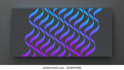 Abstract dynamic template with wavy curved ribbons. Modern cover design. 3d vector illustration.