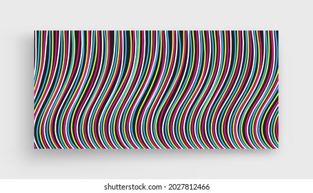 Abstrakte dynamische Vorlage mit gewölbten Linien. Modernes Cover-Design. 3D-Vektorgrafik.