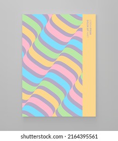 Abstract dynamic template with wavy curved ribbons. Modern cover design. 3d vector illustration.