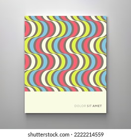 Plantilla dinámica abstracta con cintas onduladas curvadas. Diseño moderno de la cubierta. Ilustración vectorial 3d.