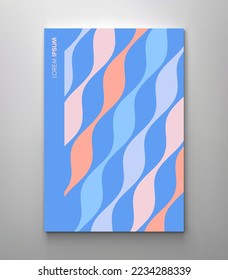 Plantilla dinámica abstracta con cintas onduladas curvadas. Diseño moderno de la cubierta. Ilustración vectorial 3d.