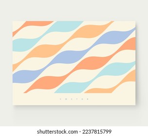 Abstract dynamic template with wavy curved ribbons. Modern cover design. 3d vector illustration.